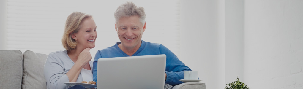 Couple with computer image