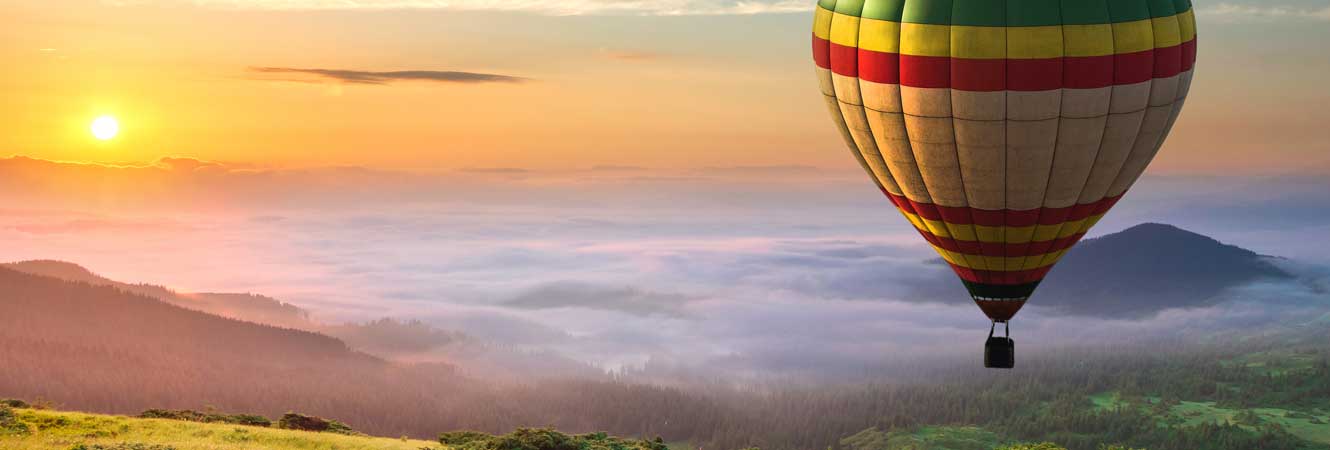 Rates are UP, hot air balloon