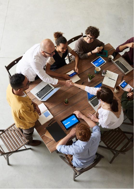 A team of coworkers in a business meeting